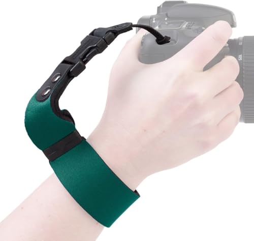 OP/TECH USA SLR Camera Wrist Strap – Neoprene Quick Release Strap for DSLR, Mirrorless & Film Cameras – Thin Vintage-Style Camera Holder Accessory - (Forest Green) - Made in USA - Image 1
