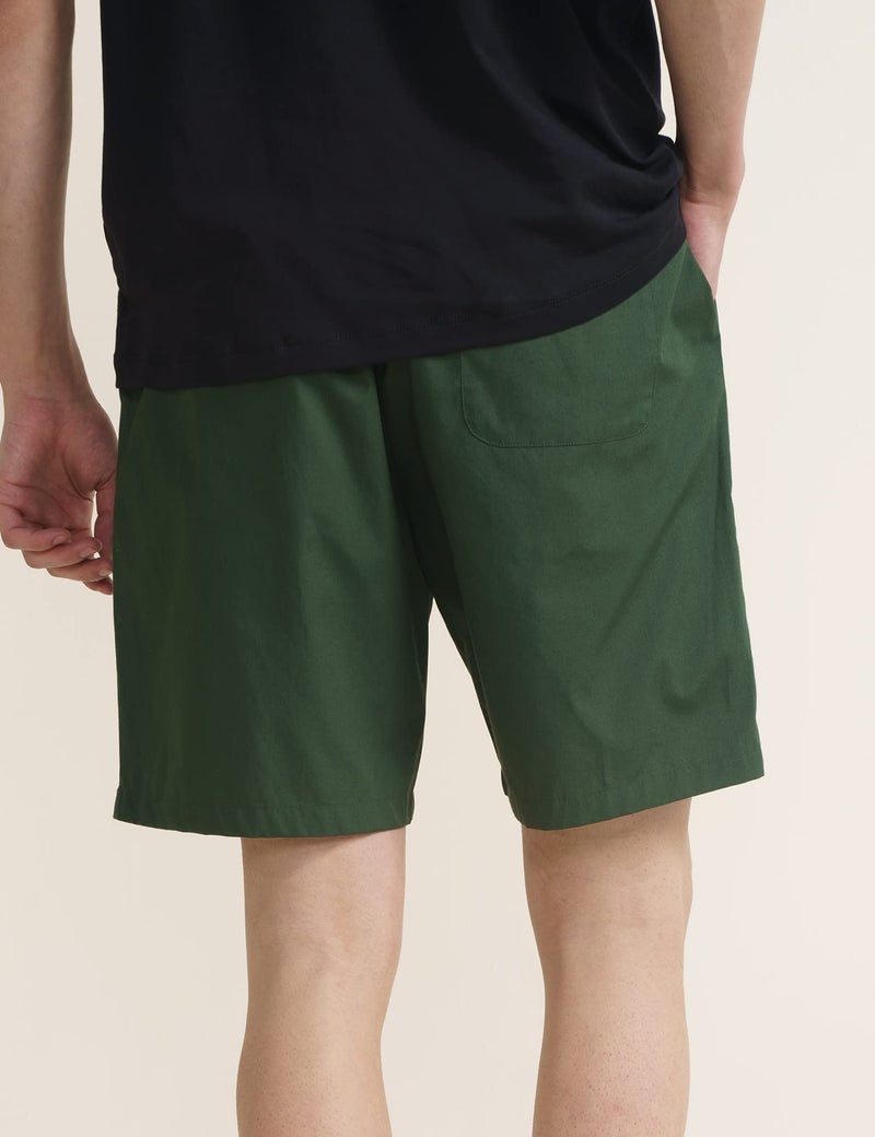 DAMENSCH Cotton Lounge Shorts for Men, Elasticated Waistband, Bermuda, Relaxed Fit Half Pant, Home Shorts for Man-Forest Green-S - Image 4