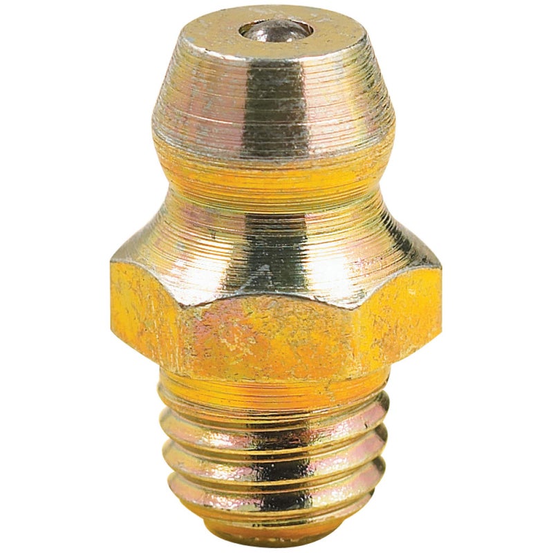 LUMAX LX-3301-10 Gold/Silver 6mm x 1mm Taper Metric Thread Straight 0.60" Long Grease Fitting, (Pack of 10). Heavier Wall Thickness for Extra Strength. - Image 2
