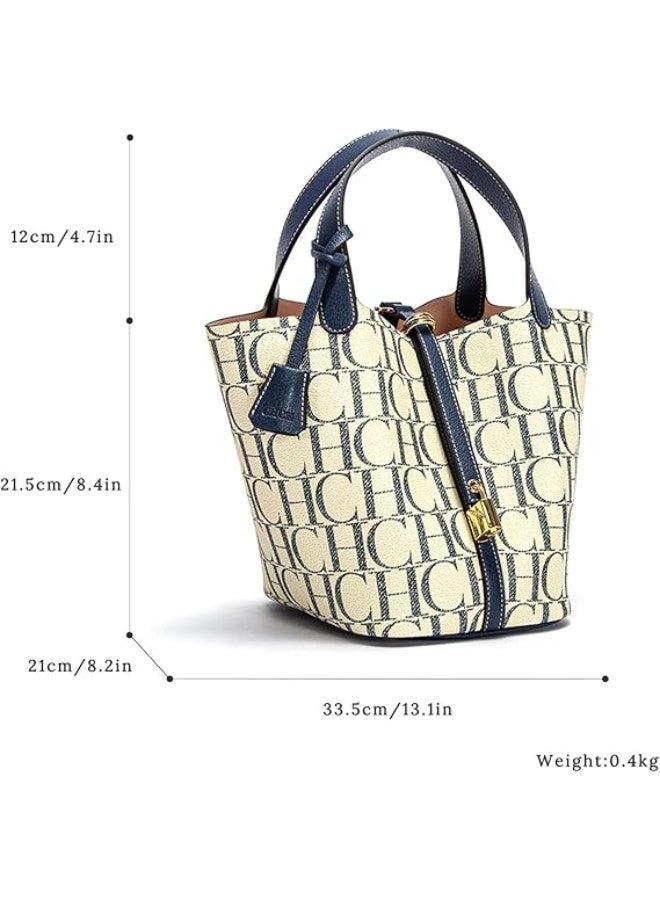 CH CH Women Letter Printing Handbag Leisure Tote Bag Ladies High capacity commuting Shoulder Bag PU Leather Top-Handle Bag for Work Travel Shopping - Image 2