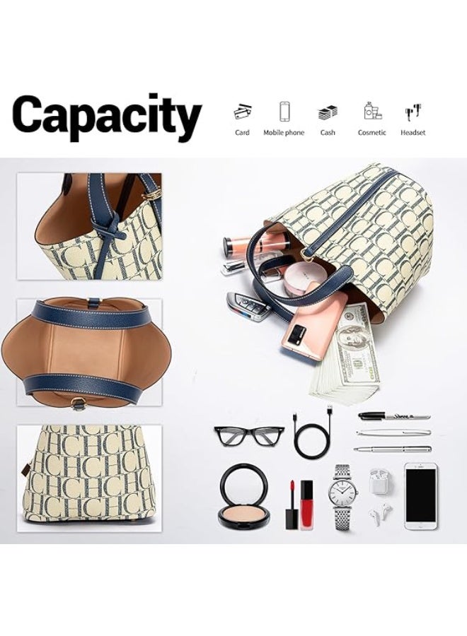 CH CH Women Letter Printing Handbag Leisure Tote Bag Ladies High capacity commuting Shoulder Bag PU Leather Top-Handle Bag for Work Travel Shopping - Image 4