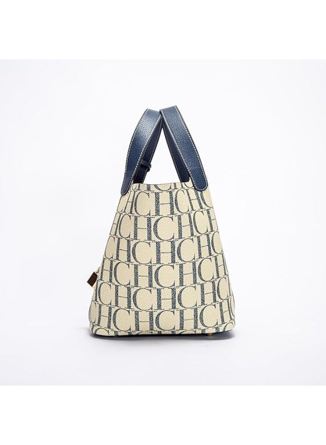 CH CH Women Letter Printing Handbag Leisure Tote Bag Ladies High capacity commuting Shoulder Bag PU Leather Top-Handle Bag for Work Travel Shopping - Image 5