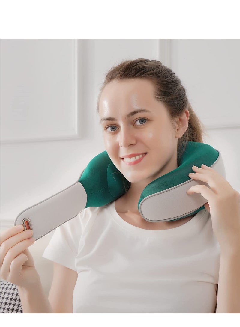 REBENUO M1 Electric Neck Massager with Heat Cordless Shiatsu Massager Pillow with 3D Kneading Nodes and Pocket for Herb Spa Memory Foam Neck Pillow for Travel Home and Office Use - Image 2