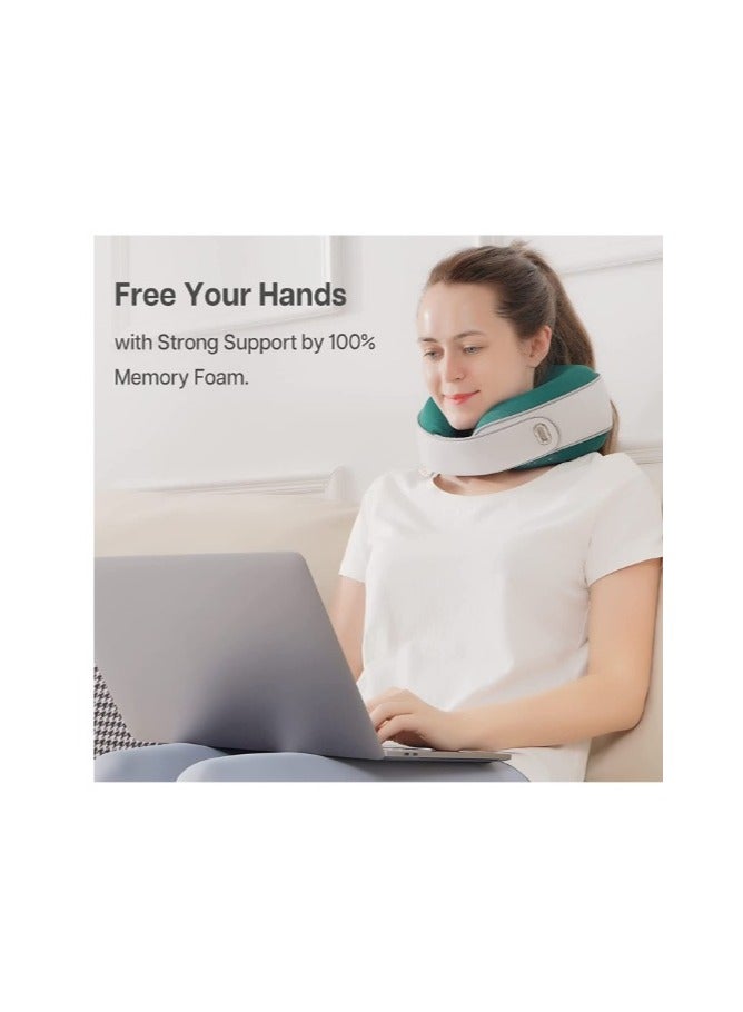 REBENUO M1 Electric Neck Massager with Heat Cordless Shiatsu Massager Pillow with 3D Kneading Nodes and Pocket for Herb Spa Memory Foam Neck Pillow for Travel Home and Office Use - Image 4