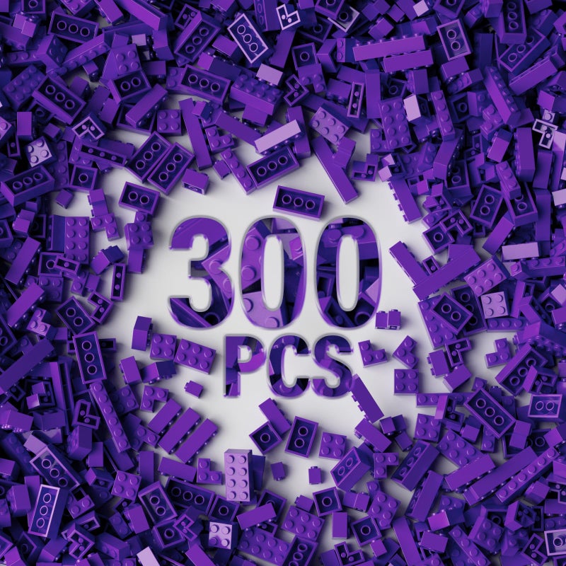 YUJHITP 300 Piece Purple Bricks Bulk Assortment Pack 12 Size Purple Brick Accessories for Building Compatible with Lego Parts and Pieces - Image 3