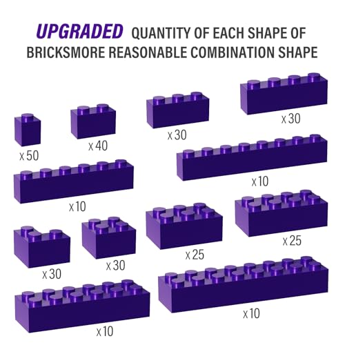 YUJHITP 300 Piece Purple Bricks Bulk Assortment Pack 12 Size Purple Brick Accessories for Building Compatible with Lego Parts and Pieces - Image 5