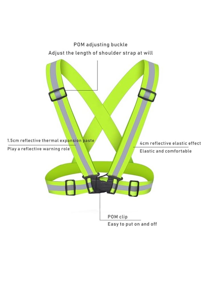 Vaultex High Visibility Reflective Vest, Lightweight Running Gear Safety Vest Adjustable Hi Vis Vest Belt Bike Vest High Viz Bands Stripes for Outdoor Night Running, Jogging, Hiking, Cycling - Image 2
