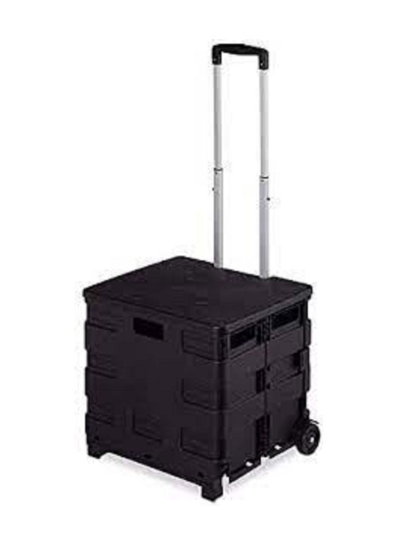 My Choice - FOLDABLE SHOPING TROLLY 25KG, Groceries, Shopping Bags, Sports Equipment Tote & Go Utility Cart Collapsible, Storage Crate Foldable Trolley - Black - Image 1