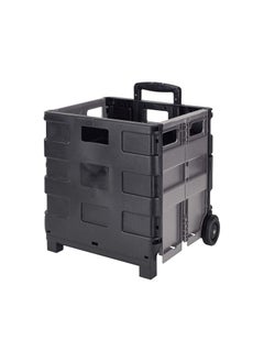 FOLDABLE SHOPING TROLLY 25KG, Groceries, Shopping Bags, Sports Equipment Tote & Go Utility Cart Collapsible, Storage Crate Foldable Trolley - Black