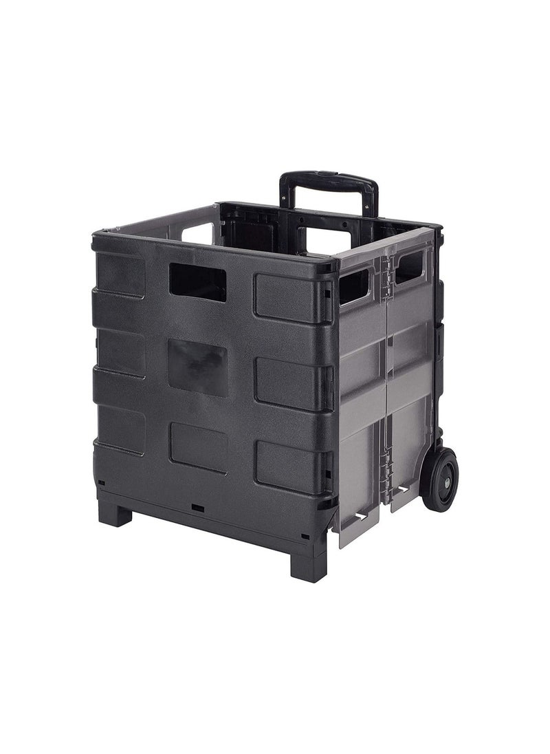 My Choice - FOLDABLE SHOPING TROLLY 25KG, Groceries, Shopping Bags, Sports Equipment Tote & Go Utility Cart Collapsible, Storage Crate Foldable Trolley - Black - Image 1