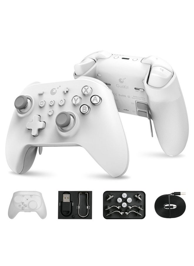 Gulikit - Kk3 Max Controller, Kingkong 3 Pro Switch Controller (No Drift) For Switch/Pc/Android/Macos/Ios With 4 Back Buttons, Hall Joysticks And Triggers, Maglev/Rotor/Hd Vibration (White) - Image 1