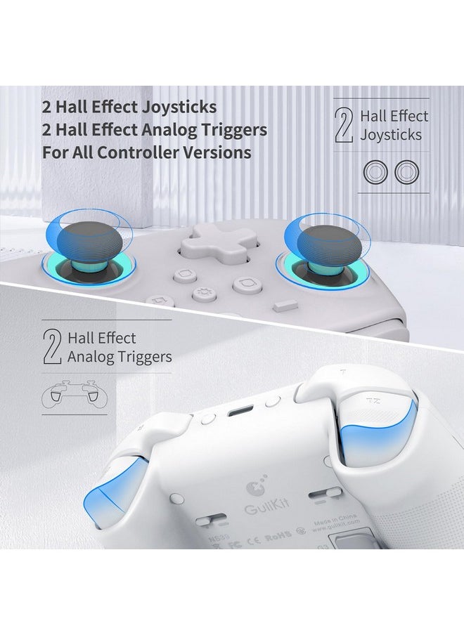 Gulikit - Kk3 Max Controller, Kingkong 3 Pro Switch Controller (No Drift) For Switch/Pc/Android/Macos/Ios With 4 Back Buttons, Hall Joysticks And Triggers, Maglev/Rotor/Hd Vibration (White) - Image 1