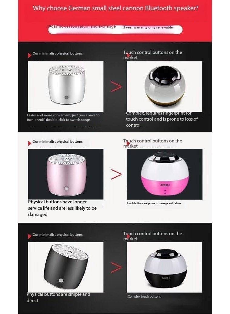 EWA A103 Portable Bluetooth Speaker Grey - Image 4