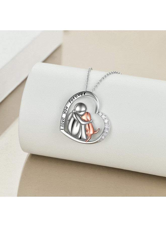 YFN Sterling Silver Keepsake Dog Pendant Necklace I Love You Forever Dog Lover Memorial Gifts For Women (Rose I Love You Forever) - Image 2