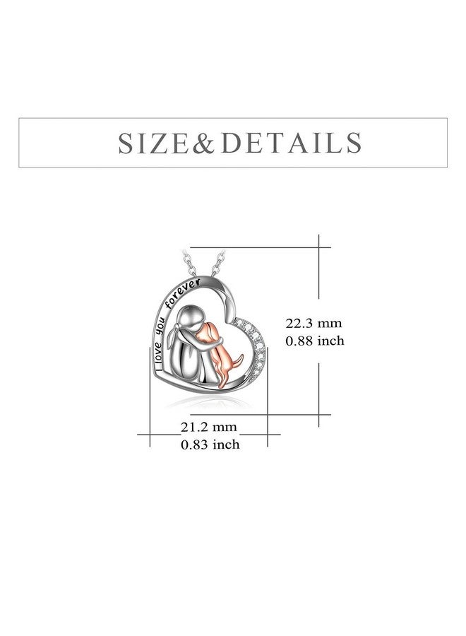YFN Sterling Silver Keepsake Dog Pendant Necklace I Love You Forever Dog Lover Memorial Gifts For Women (Rose I Love You Forever) - Image 4