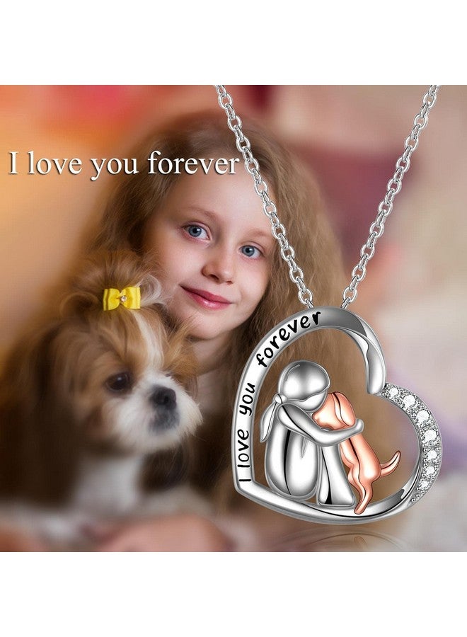 YFN Sterling Silver Keepsake Dog Pendant Necklace I Love You Forever Dog Lover Memorial Gifts For Women (Rose I Love You Forever) - Image 5