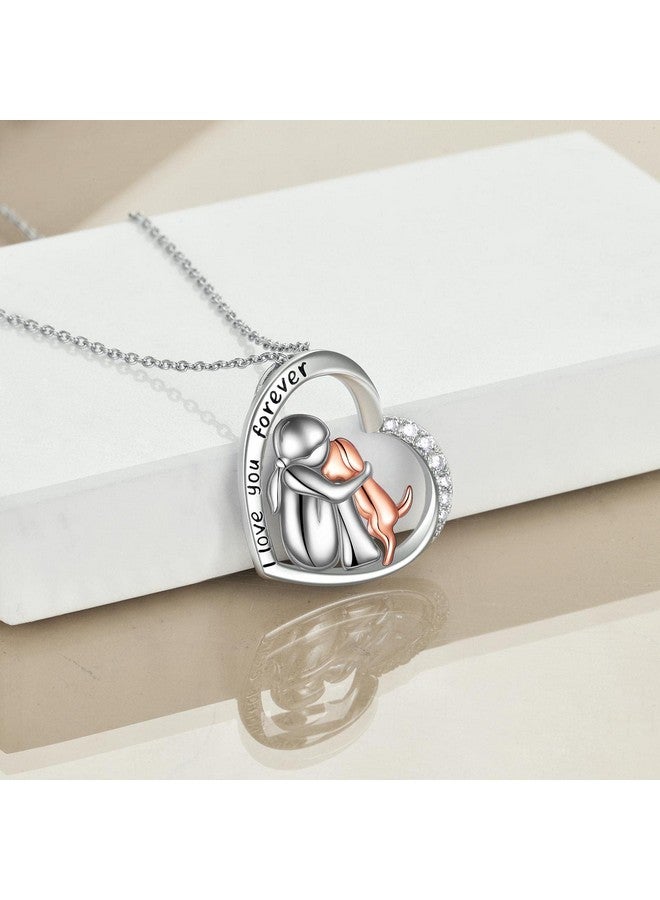YFN Sterling Silver Keepsake Dog Pendant Necklace I Love You Forever Dog Lover Memorial Gifts For Women (Rose I Love You Forever) - Image 3