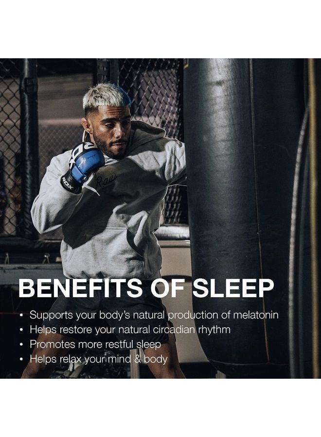 Raw Natural Sleep Aid Supplement - Relaxation Enhancer & Mood Support with Melatonin, Magnesium, Zinc, L-Tryptophan & Lemon Balm Extract to Relax & Calm The Mind & Body - 30 Servings, Mixed Berry - Image 3