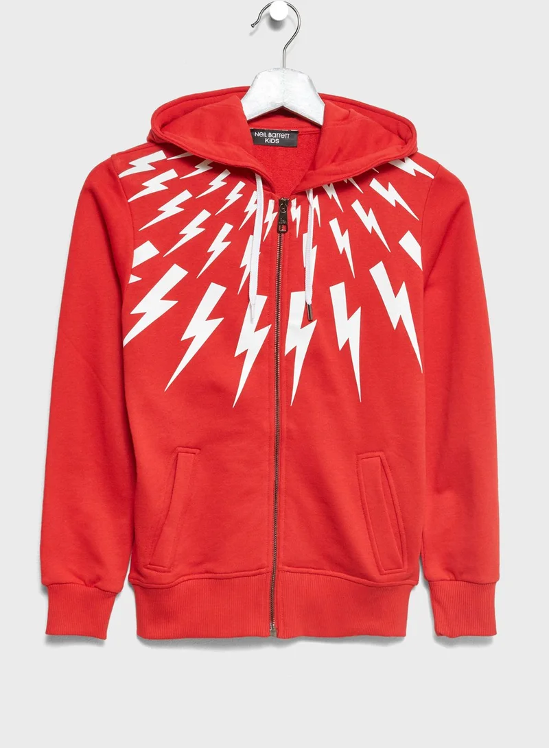 neil barrett Little Lightening Bolt Hoodie