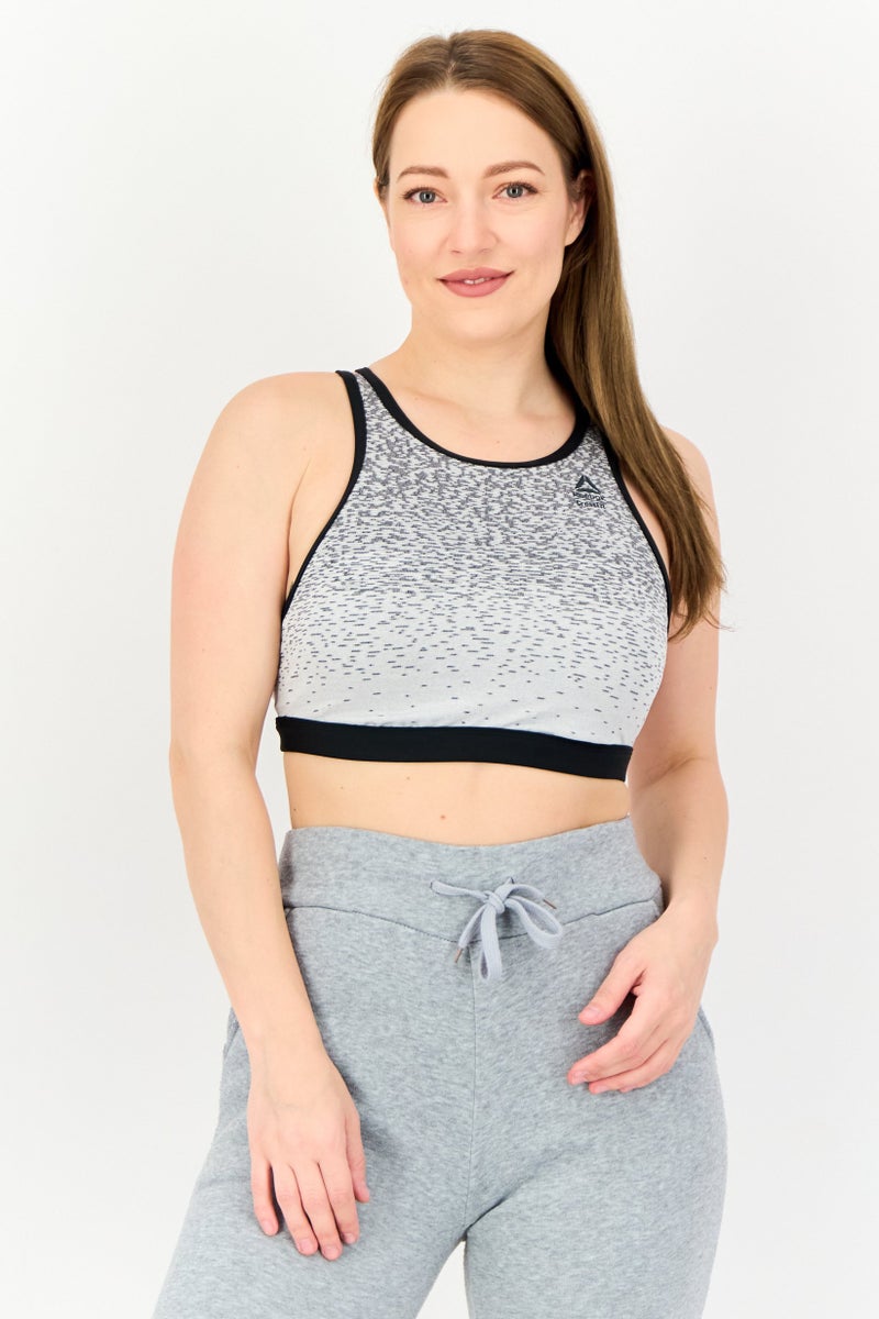 Reebok سوتيان رياضي خفيف مبطن بشعار العلامة التجارية للنساء، متعدد الألوان - Image 1