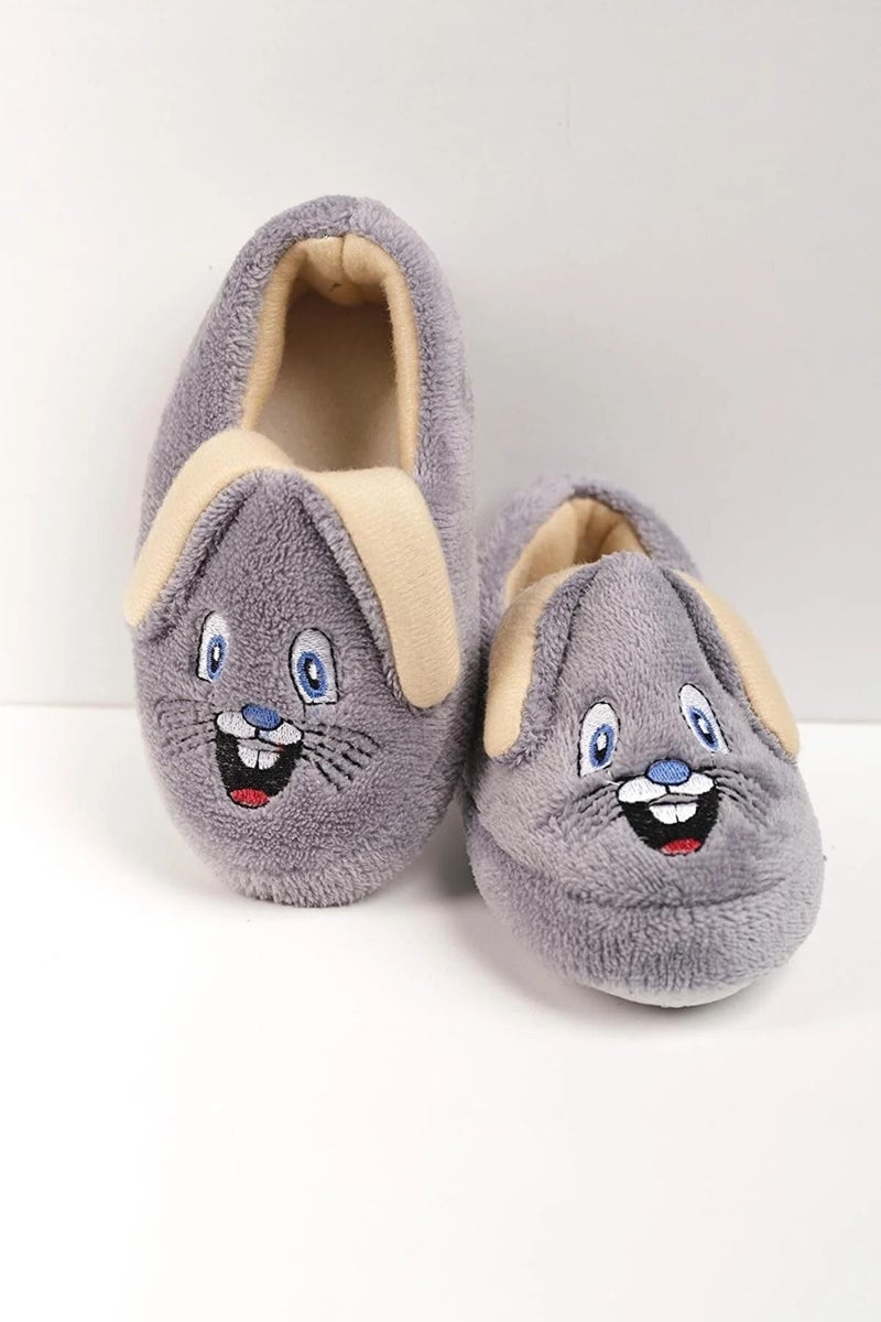 Sunstep Children's Multi-Purpose School Nursery Slippers with Anti-Slip Base, Cotton Lining and Rabbit Figure  - Image 2