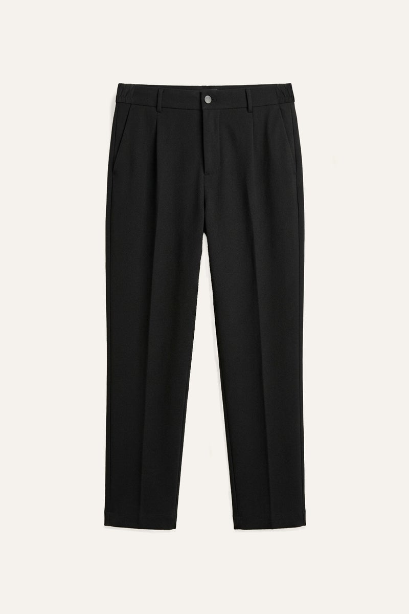 DeFacto Black Man Regular Fit Pleated Black Trousers Casual - Image 1