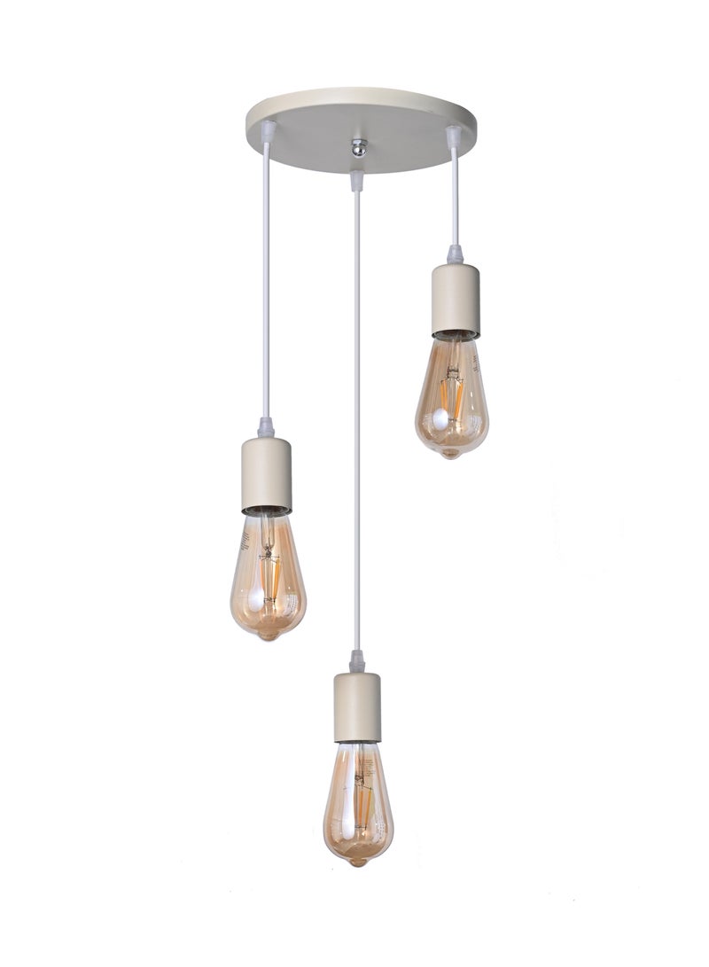El Rawda Lighting Three-Strand Hanging With Wire | modern decorative LED E27 pendant light ceiling lamp hanging | suitable for any room | Color: Beige | Size: 70x24 cm