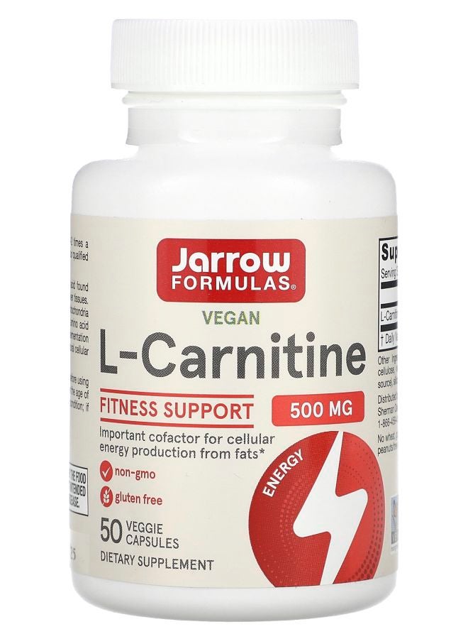 jarrow formulas L-Carnitine 500 mg 50 Veggie Capsules
