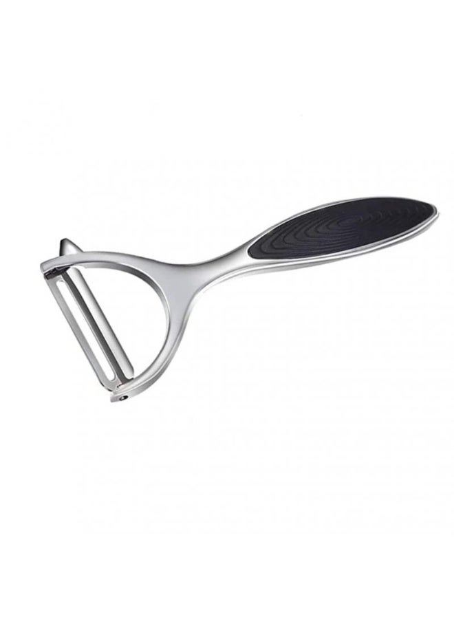 قشرة البطاطس ، والفولاذ المقوى مقشرة من الخضار ، مع مقبض غير قابل للانزلاق مريح وشفرة حادة لخيار جزر الفاكهة (الفضة) - Image 1