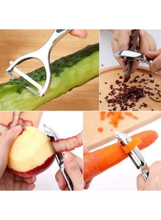 Potato Peeler, Vegetable Y-Shape Peeler Stainless Steel with Ergonomic Non-slip Handle & Sharp Blade for Fruit Carrot Eggplant Cucumber(Silver) - view 2