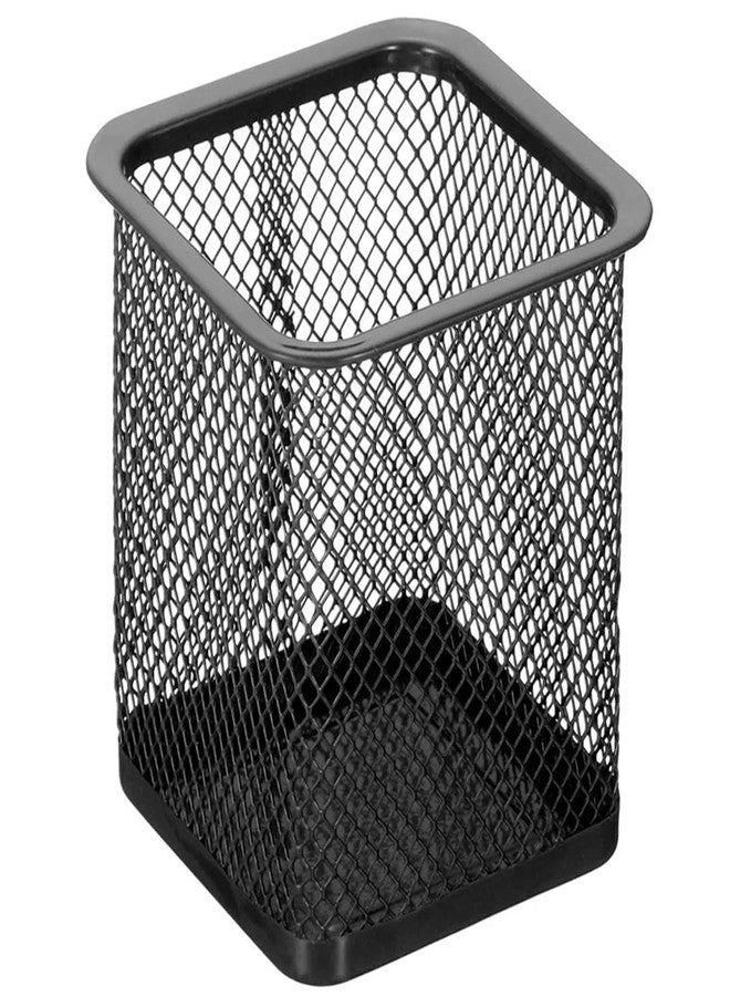 EastyGold Pen Holder Metal Pencil Organizer Mesh Cup Hollow Desktop Storage Bucket Stationery Office Square Container for Students Officer - Image 1