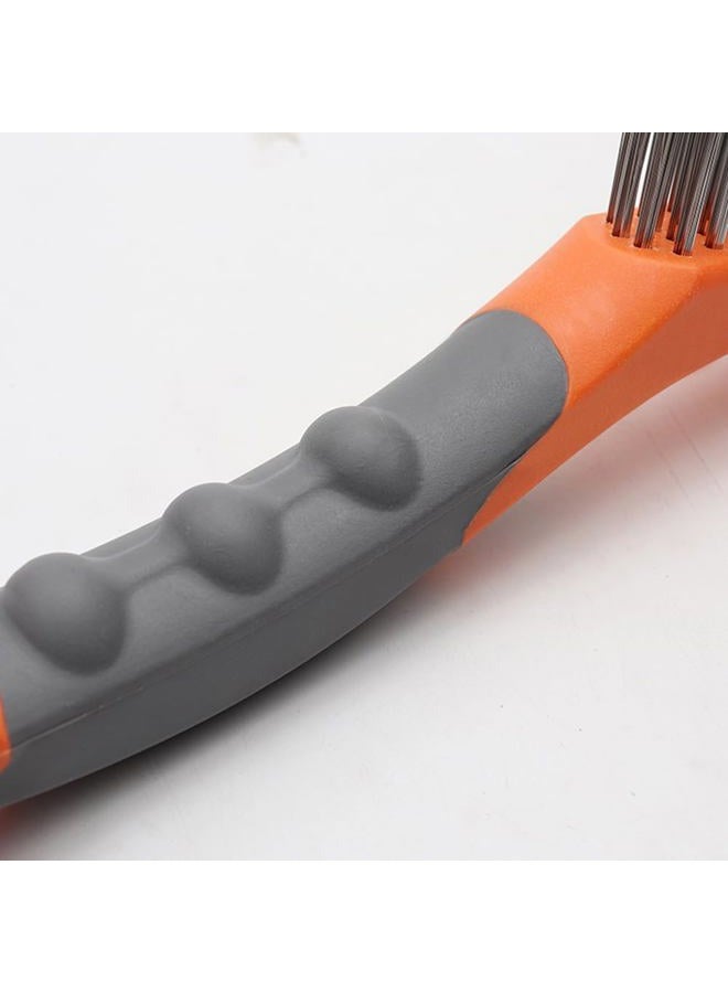 MAXMAN Wire Brush Set,Heavy Duty Carbon Steel and Stainless Steel Wire Scratch Brush for Cleaning Rust with 10" Curved Plastic Handle,2 PCs - Image 4