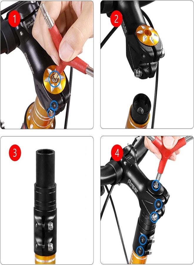 UDee Bicycle Fork Stem Extender Handlebar Extender Adapter Riser Adjustable Handlebar Stem Raiser Black Aluminum Alloy - Image 2