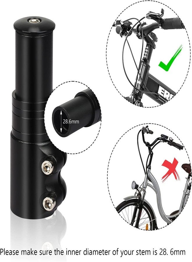UDee Bicycle Fork Stem Extender Handlebar Extender Adapter Riser Adjustable Handlebar Stem Raiser Black Aluminum Alloy - Image 3