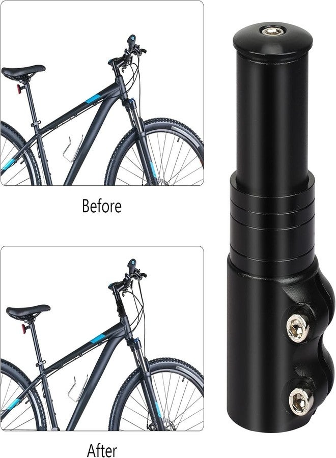 UDee Bicycle Fork Stem Extender Handlebar Extender Adapter Riser Adjustable Handlebar Stem Raiser Black Aluminum Alloy - Image 4