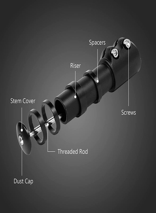 UDee Bicycle Fork Stem Extender Handlebar Extender Adapter Riser Adjustable Handlebar Stem Raiser Black Aluminum Alloy - Image 5