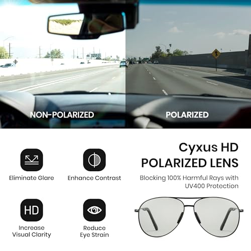 Cyxus Phtotchromic Aviator Sunglasses for Men Polarized Lens UV Protection Trendy Pilot Shade Frame（1489i08 Gunmetal） - Image 5