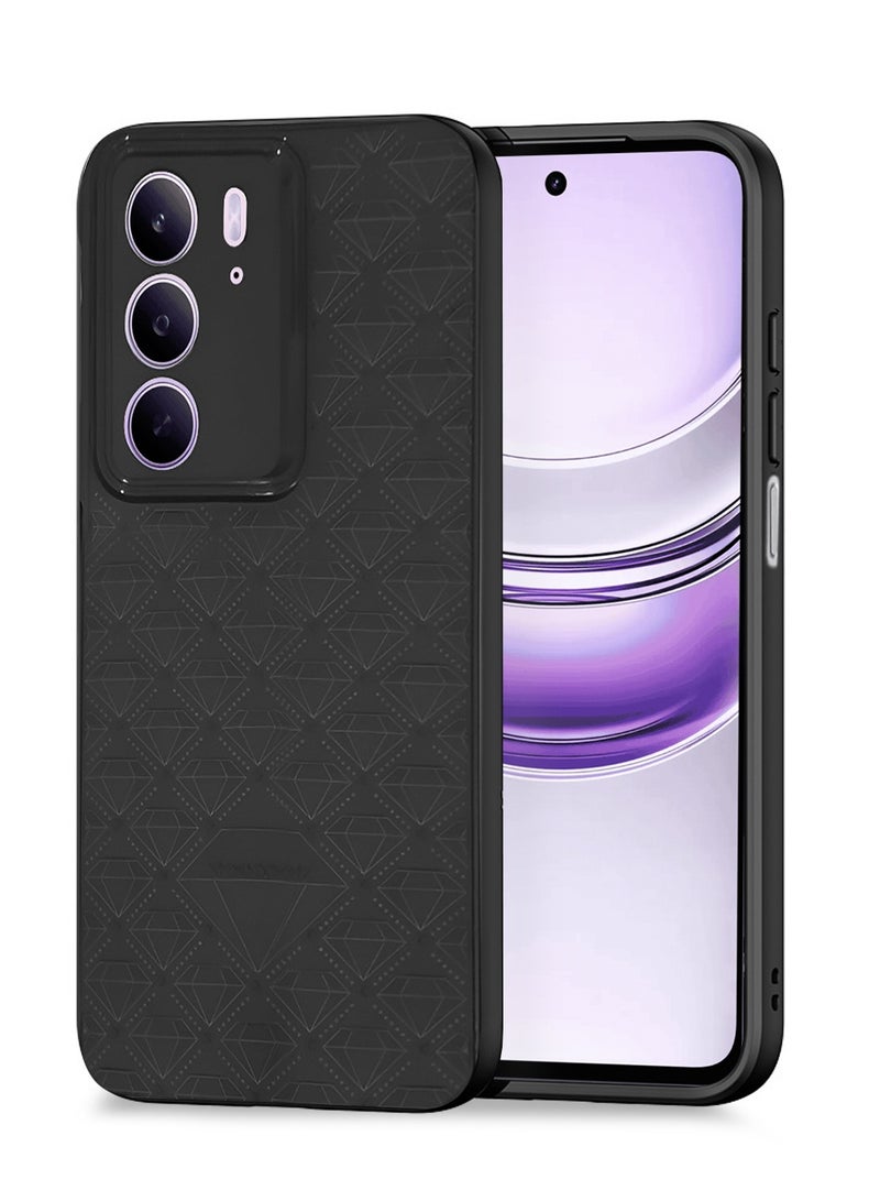 دبليو تيك غطاء حالة من نسيج ألياف الكربون السليكون السائل لجهاز ريلمي C75 5G 2025 (MCFPSN) - أسود - Image 1