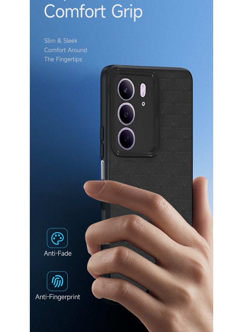 دبليو تيك غطاء حالة من نسيج ألياف الكربون السليكون السائل لجهاز ريلمي C75 5G 2025 (MCFPSN) - أسود - Image 2