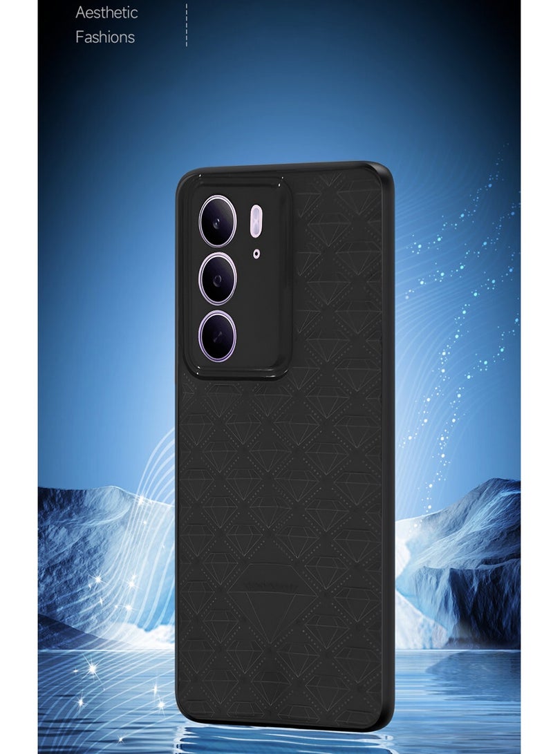 دبليو تيك غطاء حالة من نسيج ألياف الكربون السليكون السائل لجهاز ريلمي C75 5G 2025 (MCFPSN) - أسود - Image 4