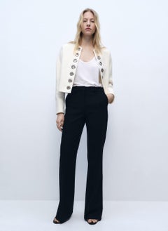 MANGO Cotton Die-Cut Trim Jacket  - Image 1