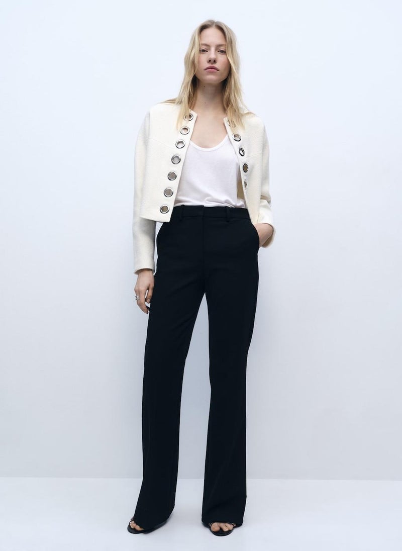 MANGO Cotton Die-Cut Trim Jacket  - Image 1