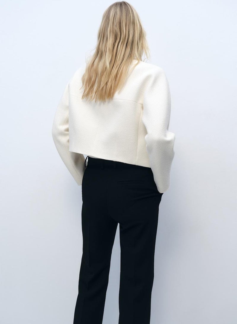 MANGO Cotton Die-Cut Trim Jacket  - Image 2