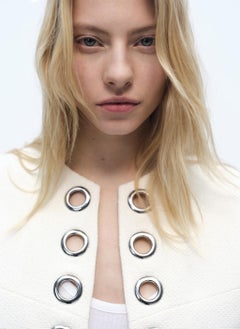 MANGO Cotton Die-Cut Trim Jacket  - Image 3