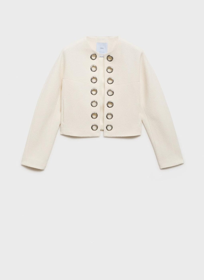 MANGO Cotton Die-Cut Trim Jacket  - Image 4