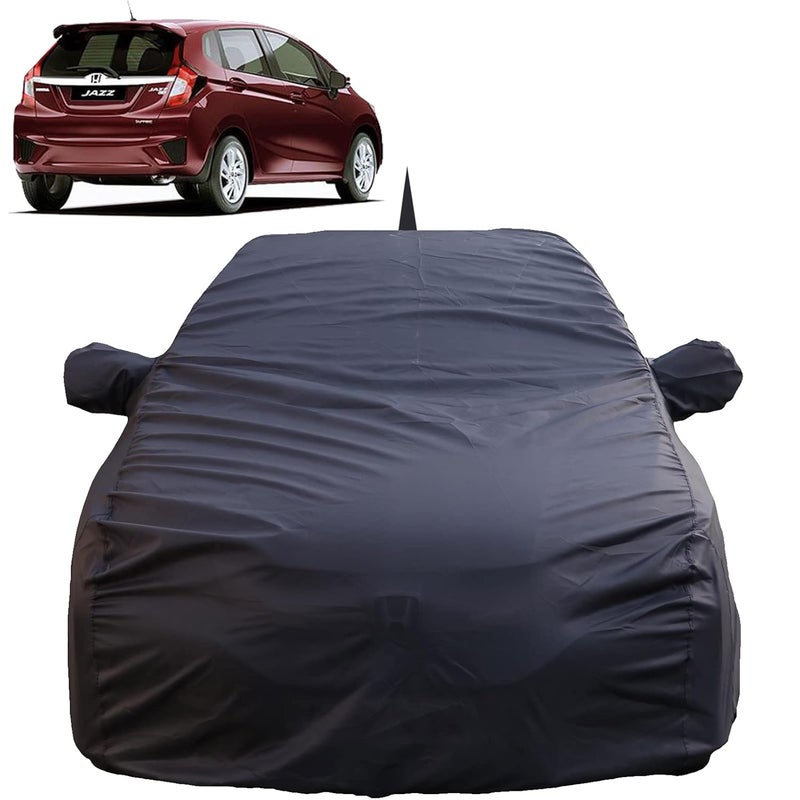 Autofact Jazz Waterproof Car Cover with Mirror & Antenna Pockets, Grey Color, 4x4 American Matty,Triple Stitched, Compatible with Honda Jazz Car Cover (2015 to 2024), Jazz Car Accessories - Image 1