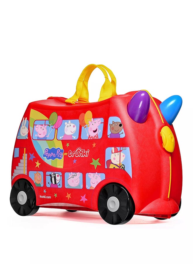 Trunki x Peppa Pig Ride-On Suitcase for Kids, 18L Carry-On Cabin Luggage with Wheels, Tow Strap and Lightweight Travel Storage - Image 1