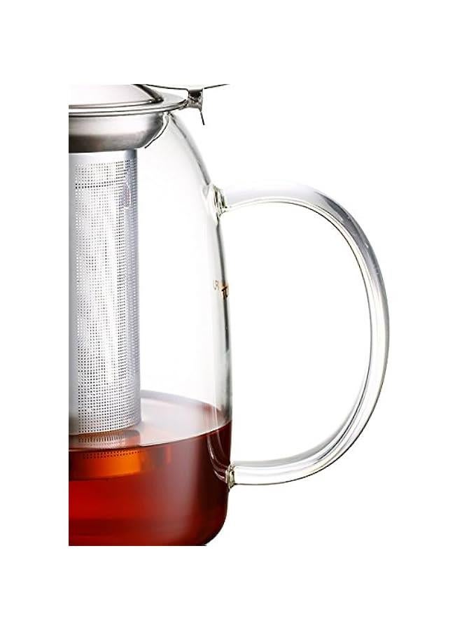 Tea Pot with Infusers for Loose Tea, Glass Teapot for Stovetop, Clear Borosilacate Glass Tea Pot with Infuser and Lid, Heat Resistant, Gifts for Tea Lovers, 1000 ml/35 oz  - Image 5