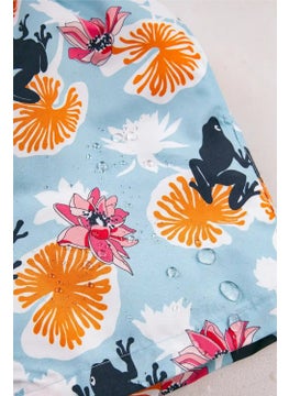 Gold Class Kidswear Water Lily & Frog Patterned Corded Lined Boys Swim Shorts  - Image 3