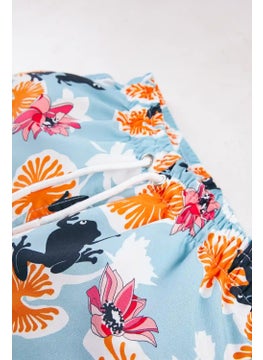 Gold Class Kidswear Water Lily & Frog Patterned Corded Lined Boys Swim Shorts  - Image 4